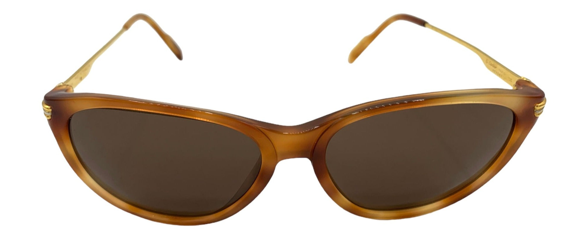 Cartier 90s Gold Plated Tortoiseshell Sunglasses, front