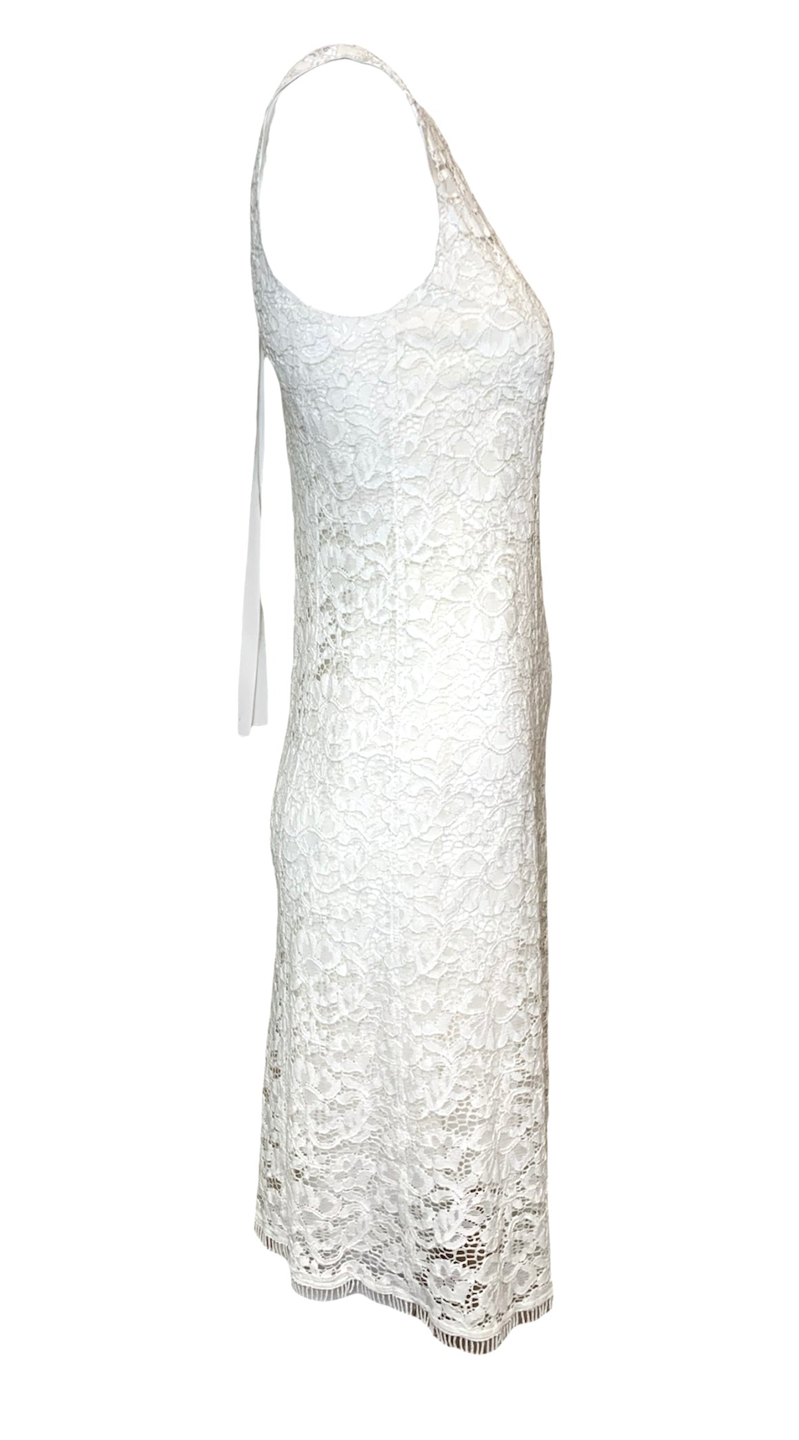 2000s Nina Ricci White Lace Mini Dress, side