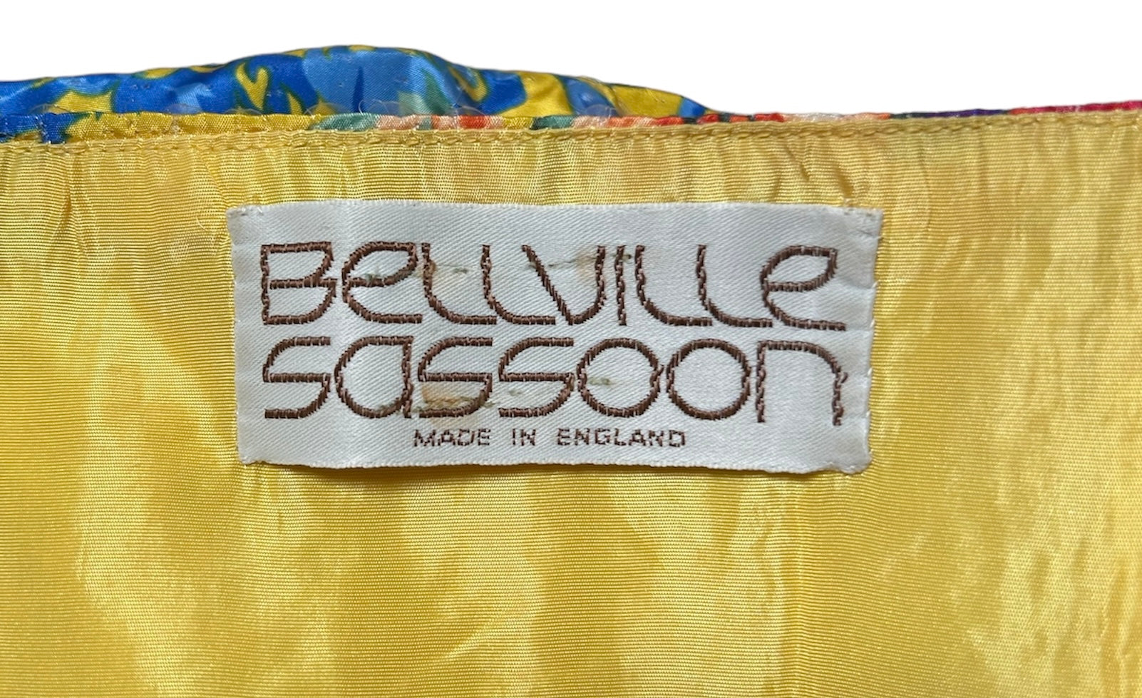  Bellville Sassoon Yellow Floral Silk & Sequined Cocktail Dress TAG PHOTO 5 OF 6
