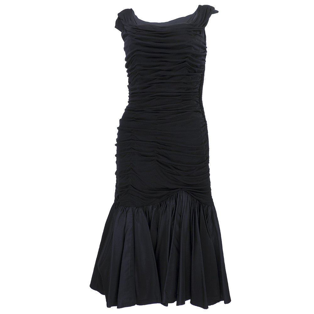 Vintage 50s Black Wiggle Dress