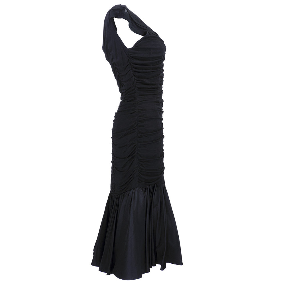 Vintage 50s Black Wiggle Dress, side