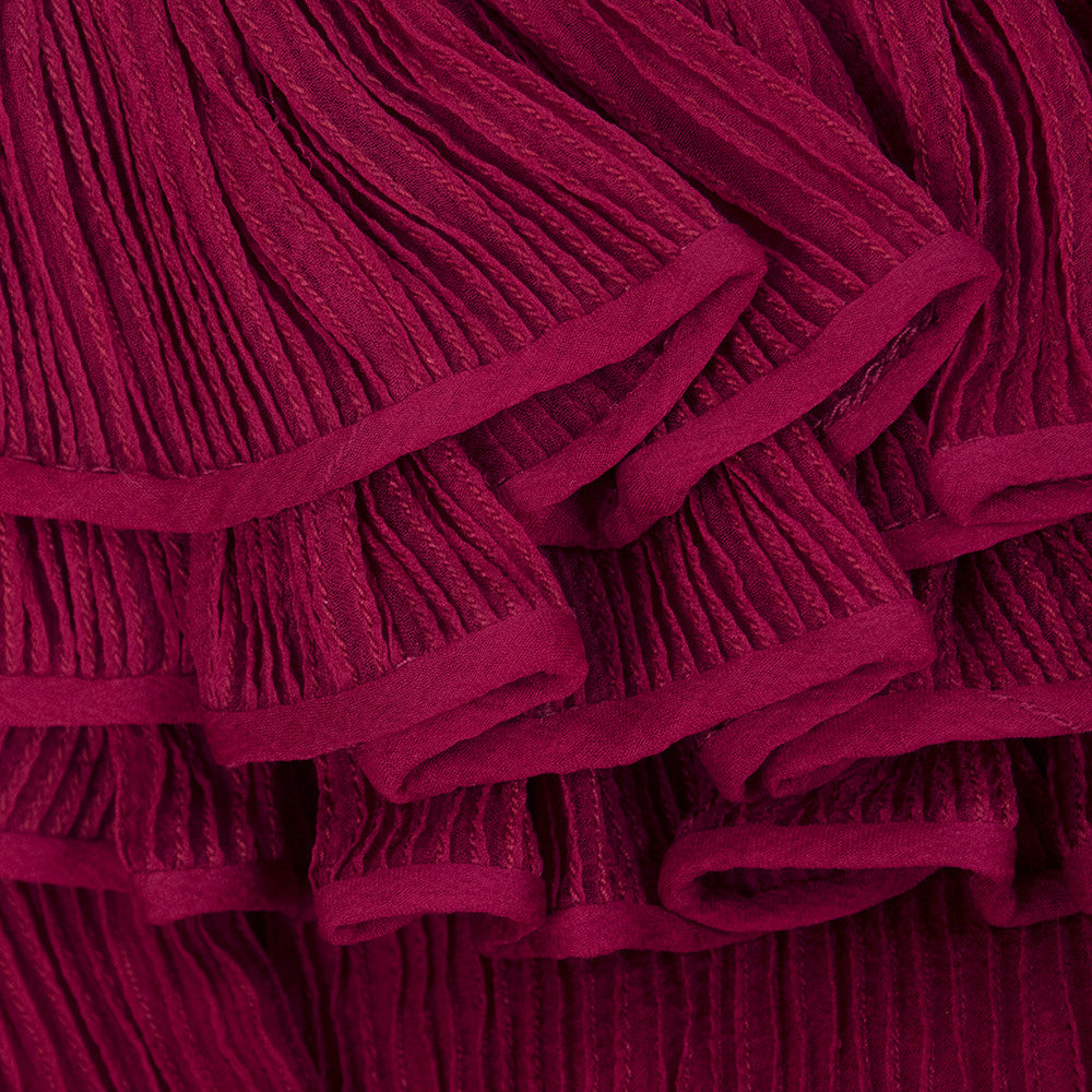 Vintage GALANOS 80s Red Ruffled Chiffon Cocktail Dress, detail 2