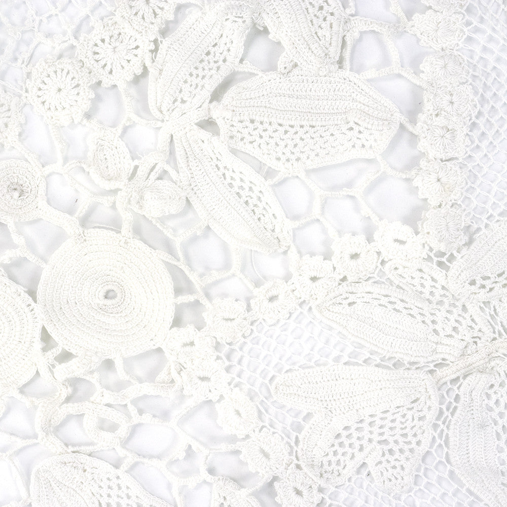 Vintage Edwardian White Irish Crochet Full Length Dress, detail 1