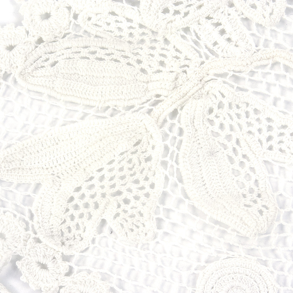Edwardian White Irish Crochet Full Length Dress detail 2