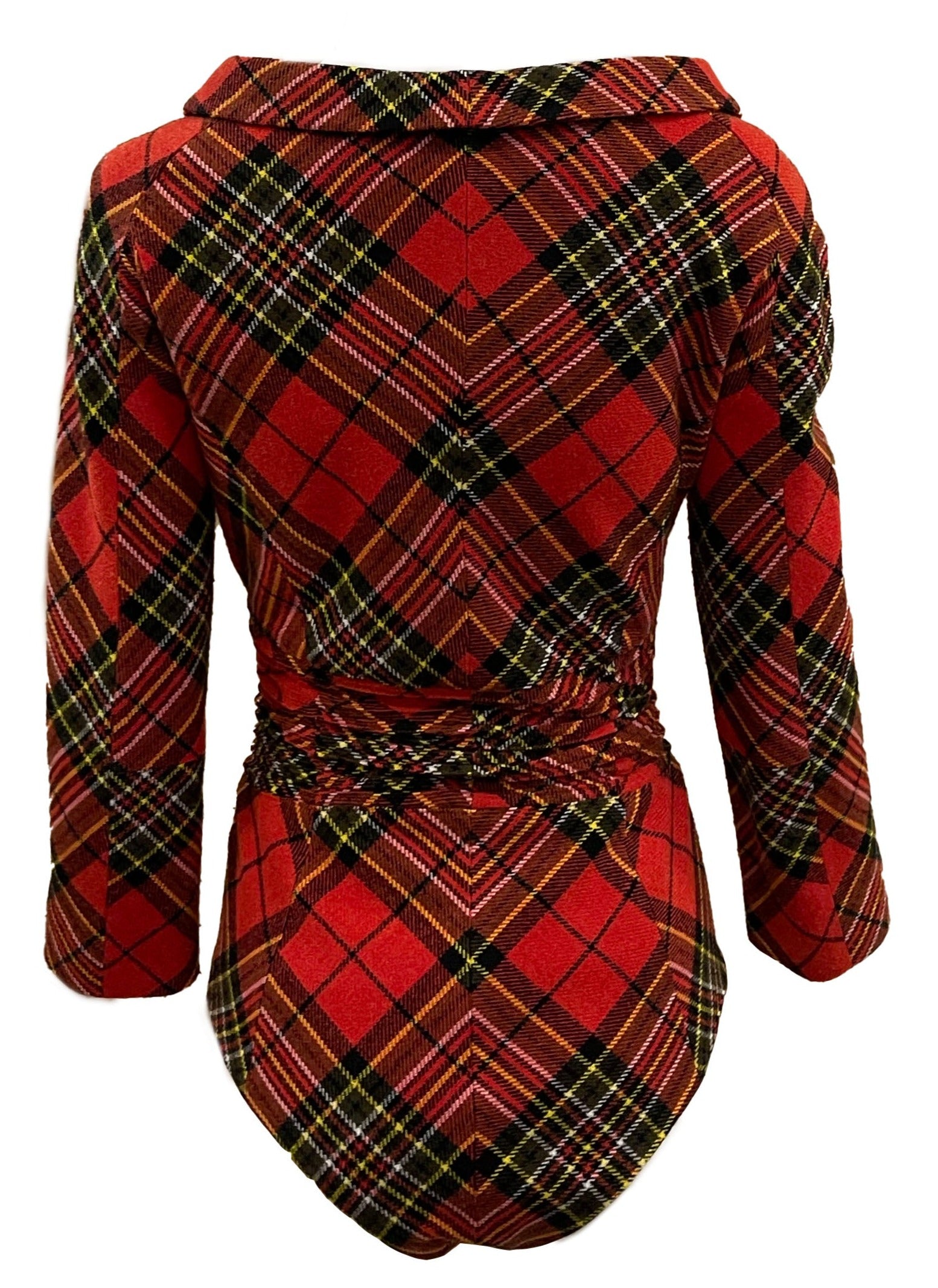 Junya Watanabe for Comme Des Garcons Red Plaid Wool Bodysuit BACK 2 of 5
