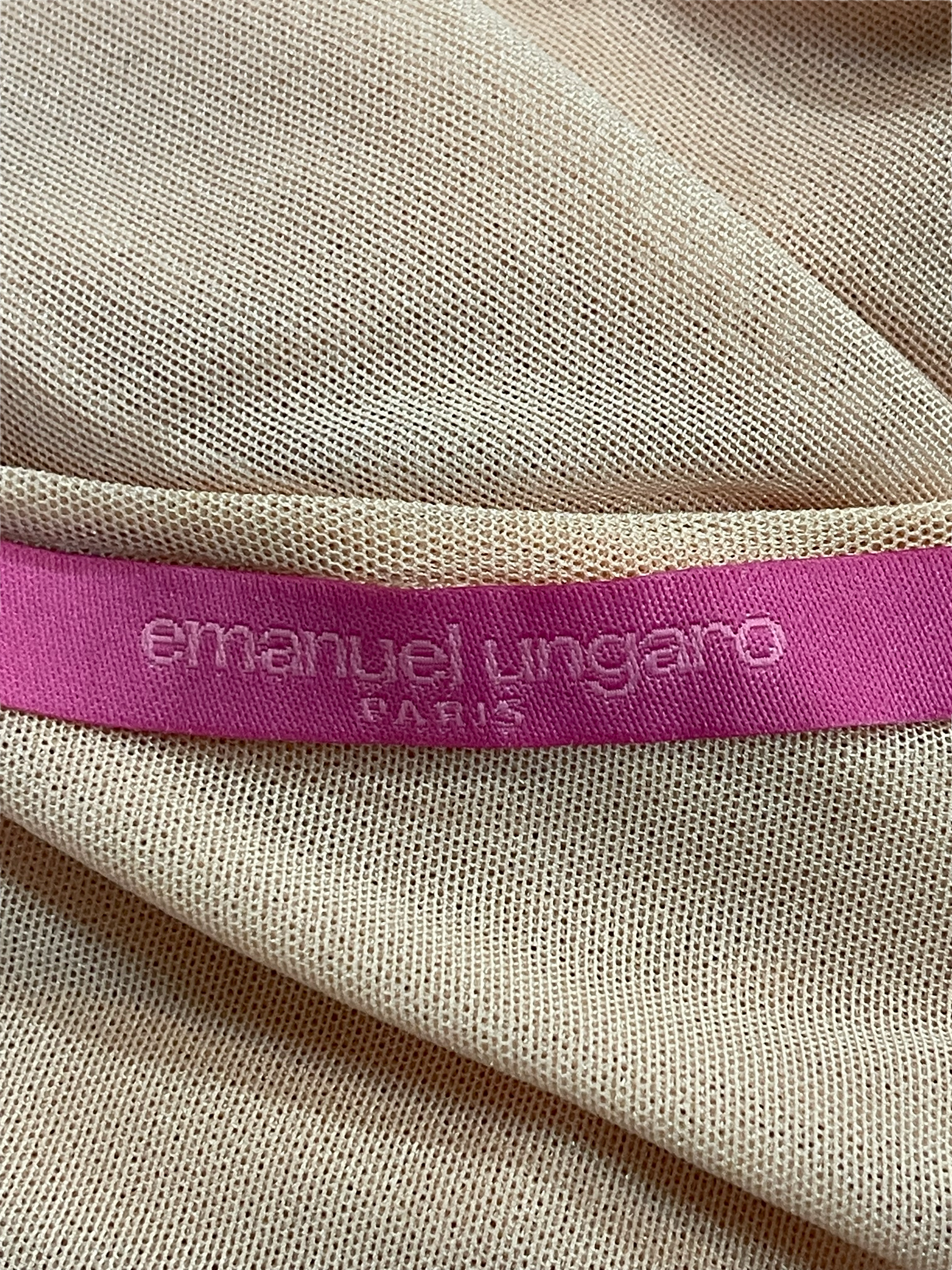 Emanuel Ungaro Early 2000s Pink Tank with oversized Rhinestone Flowers LABEL 5 of 5