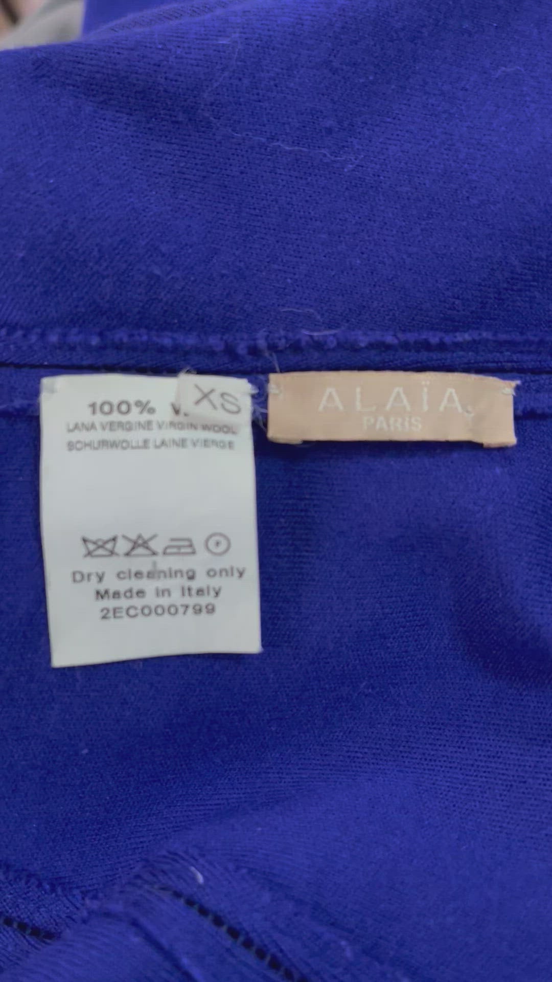 Azzedine Alaia 90s Electric Blue Body Con  Mini Dress LABEL 6 of 6